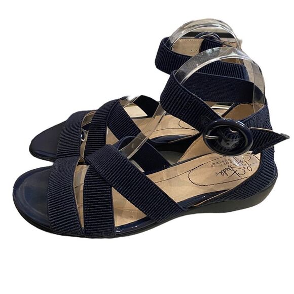 LIFE STRIDE Temple Women's Navy Ankle Strap Sandals NEW 8 8W - Picture 2 of 6